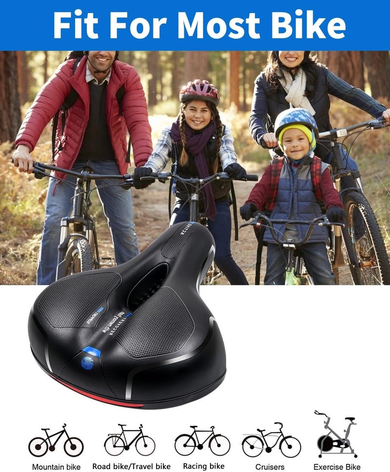 MSDADA Bike Seat - Bicycle Seats for Comfort Men Women Gel - Wide Stationary Exercise Mountain Bike Seats Parts - Memory Foam Waterproof Soft Bike Saddle - Bicycle Accessories for Adult Bikes - Image 5